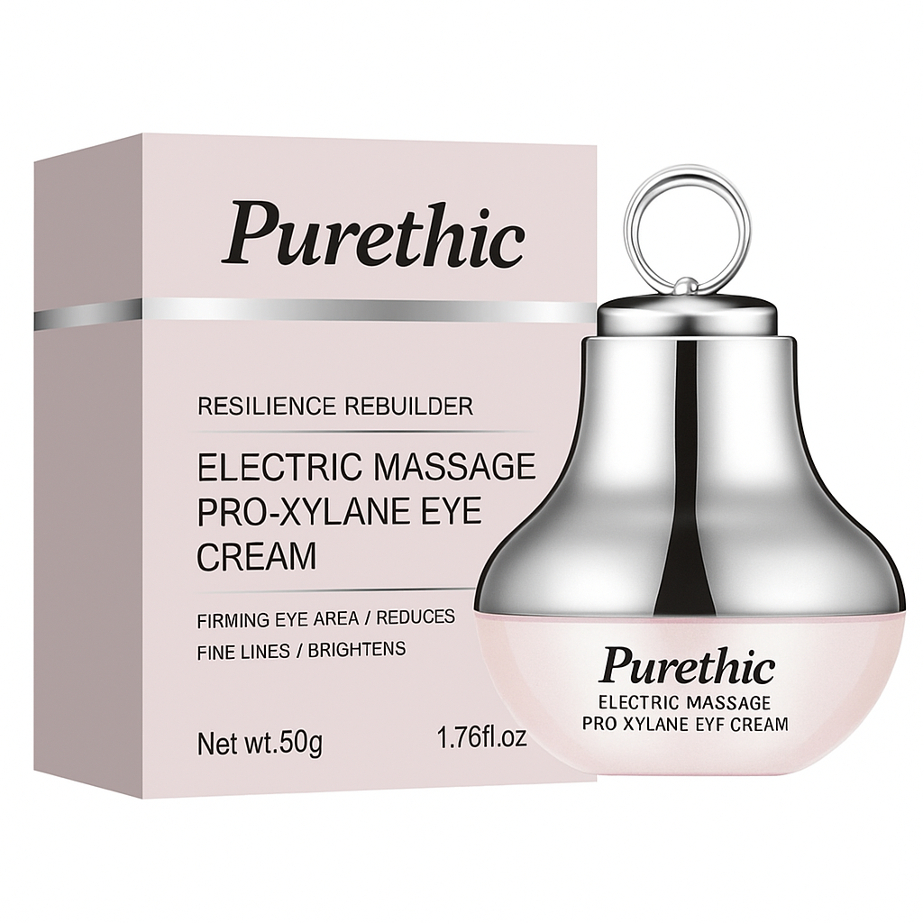 Purethic Eye Cream Massager , Red Light + Caffeine + Hyaluronic Acid , Targets Dark Circles, Fine Lines & Puffy Eyes – Firm, Hydrate & Glow!